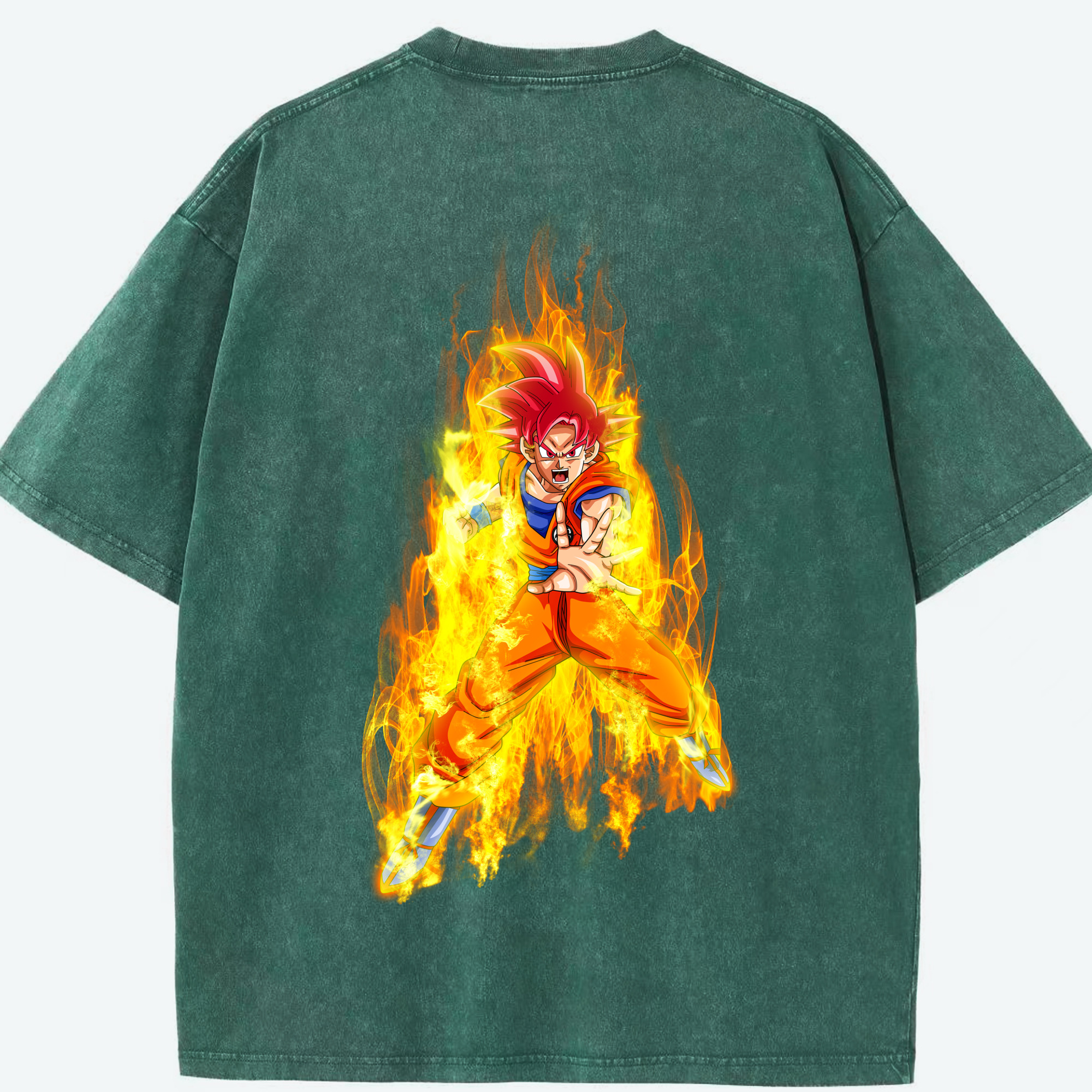 （画像用） ドラゴンボール 孫悟空（そん ごくう）Son Goku カカロット DRAGON BALL Kakarotto 綿100% ヴィンテージ風 半袖Tシャツ（背面プリント）